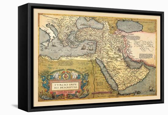 Map of the Middle East-Abraham Ortelius-Framed Stretched Canvas