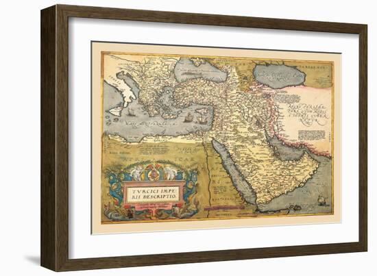 Map of the Middle East-Abraham Ortelius-Framed Art Print