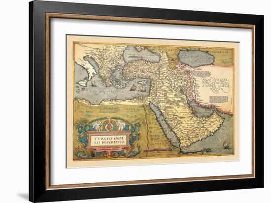 Map of the Middle East-Abraham Ortelius-Framed Art Print