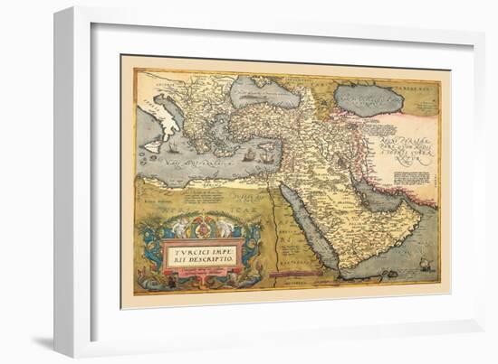 Map of the Middle East-Abraham Ortelius-Framed Art Print