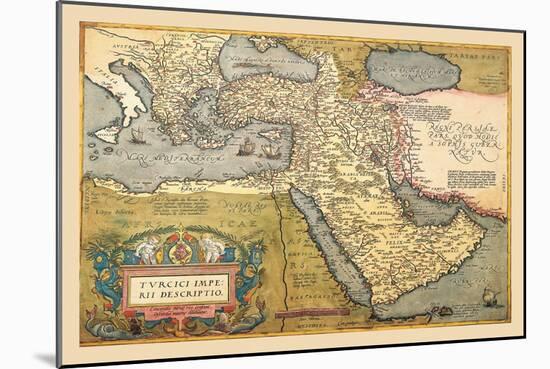 Map of the Middle East-Abraham Ortelius-Mounted Art Print