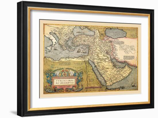 Map of the Middle East-Abraham Ortelius-Framed Art Print