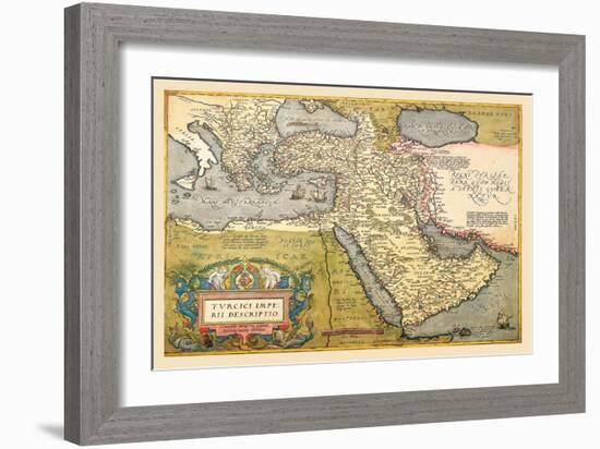 Map of the Middle East-Abraham Ortelius-Framed Art Print