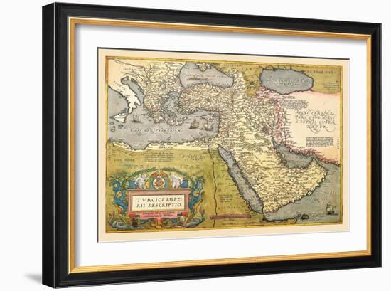 Map of the Middle East-Abraham Ortelius-Framed Art Print
