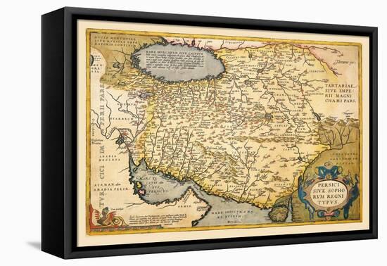 Map of the Middle East-Abraham Ortelius-Framed Stretched Canvas