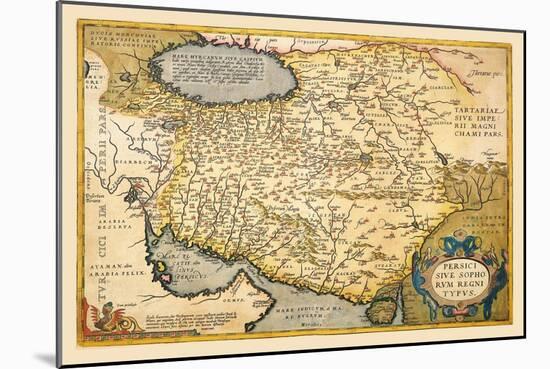 Map of the Middle East-Abraham Ortelius-Mounted Art Print