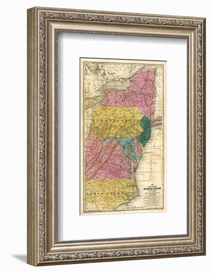 Map of the Middle States, c.1839-Samuel Augustus Mitchell-Framed Art Print