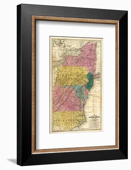 Map of the Middle States, c.1839-Samuel Augustus Mitchell-Framed Art Print