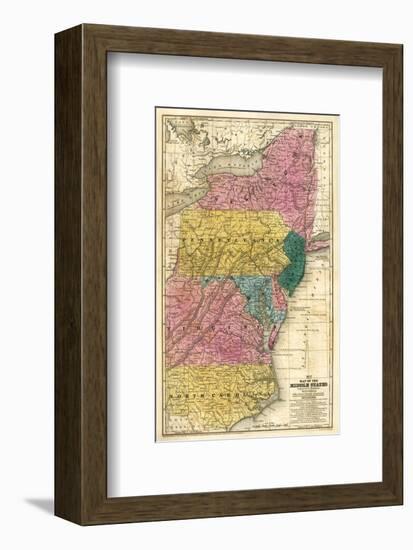 Map of the Middle States, c.1839-Samuel Augustus Mitchell-Framed Art Print