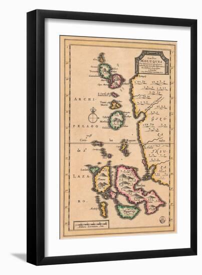 Map of the Molucca Islands (Modern Indonesia), C.1707 (Coloured Engraving)-Pieter Van Der Aa-Framed Giclee Print