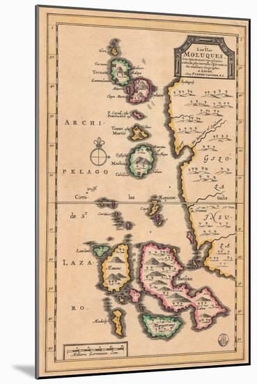 Map of the Molucca Islands (Modern Indonesia), C.1707 (Coloured Engraving)-Pieter Van Der Aa-Mounted Giclee Print