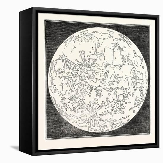 Map of the Moon 1833-null-Framed Premier Image Canvas