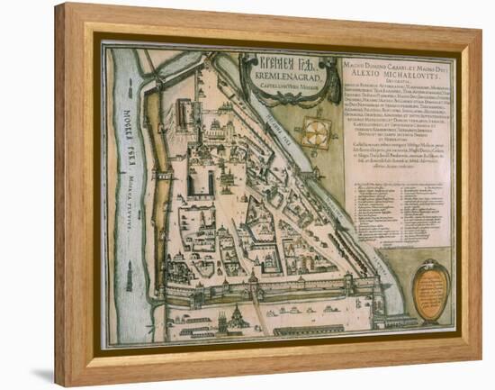 Map of the Moscow Kremlin (Castellum Urbis Moskva), Russia, 1597-Willem Janszoon Blaeu-Framed Premier Image Canvas