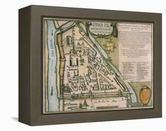 Map of the Moscow Kremlin (Castellum Urbis Moskva), Russia, 1597-Willem Janszoon Blaeu-Framed Premier Image Canvas