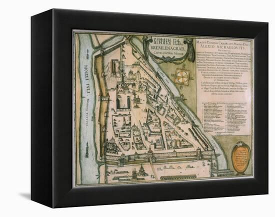 Map of the Moscow Kremlin (Castellum Urbis Moskva), Russia, 1597-Willem Janszoon Blaeu-Framed Premier Image Canvas