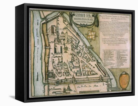 Map of the Moscow Kremlin (Castellum Urbis Moskva), Russia, 1597-Willem Janszoon Blaeu-Framed Premier Image Canvas