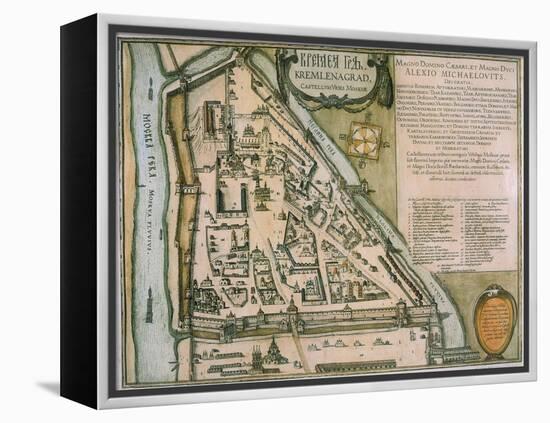 Map of the Moscow Kremlin (Castellum Urbis Moskva), Russia, 1597-Willem Janszoon Blaeu-Framed Premier Image Canvas