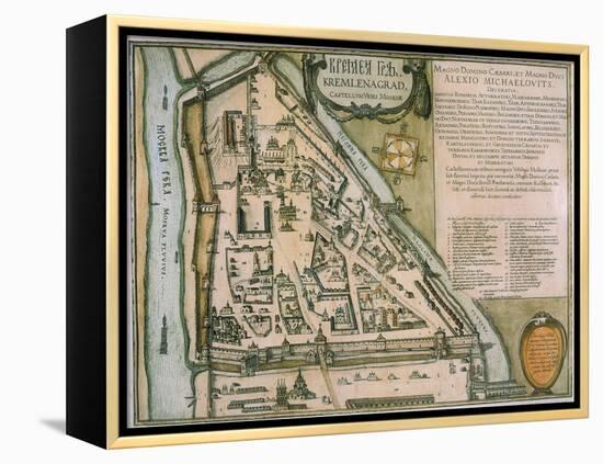 Map of the Moscow Kremlin (Castellum Urbis Moskva), Russia, 1597-Willem Janszoon Blaeu-Framed Premier Image Canvas