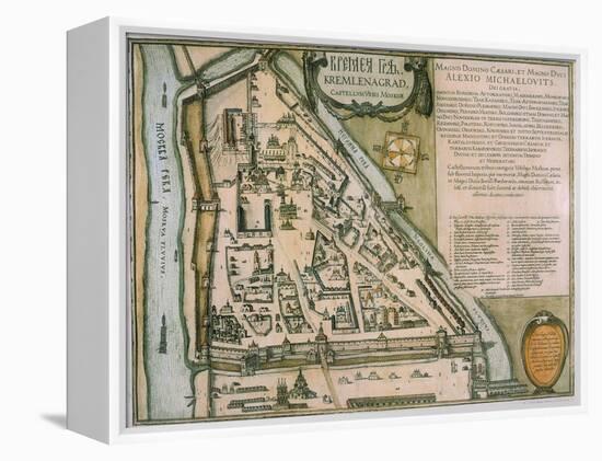 Map of the Moscow Kremlin (Castellum Urbis Moskva), Russia, 1597-Willem Janszoon Blaeu-Framed Premier Image Canvas