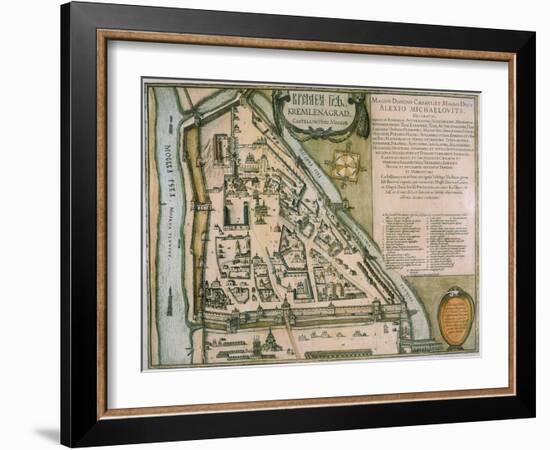 Map of the Moscow Kremlin (Castellum Urbis Moskva), Russia, 1597-Willem Janszoon Blaeu-Framed Giclee Print