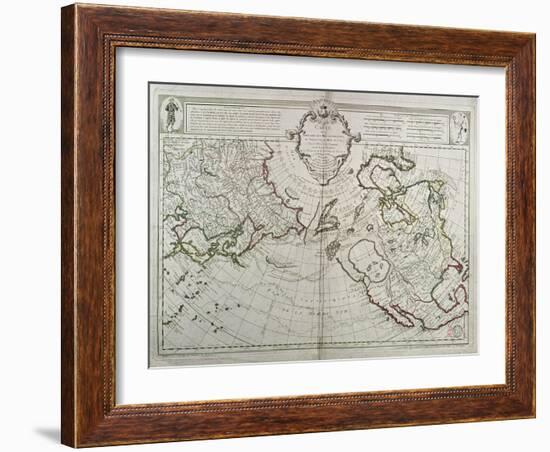 Map of the New Discoveries to the North of the South Seas, 1750-Guillaume Delisle-Framed Giclee Print
