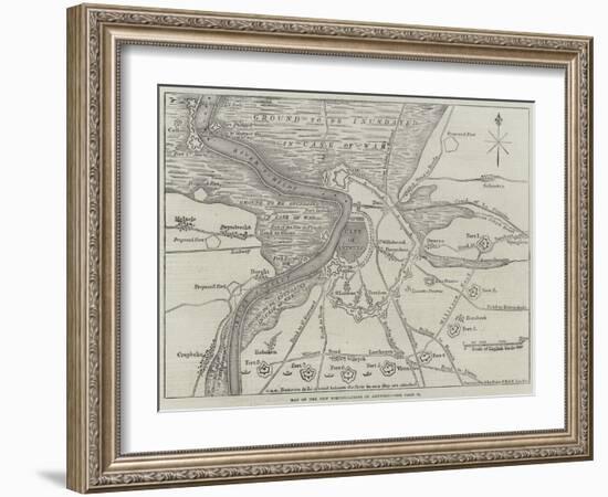 Map of the New Fortifications of Antwerp-John Dower-Framed Giclee Print