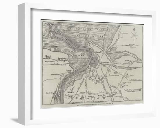 Map of the New Fortifications of Antwerp-John Dower-Framed Giclee Print