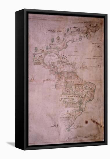 Map of the New World, C.1532-null-Framed Premier Image Canvas