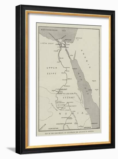 Map of the Nile Region, to Illustrate the Advance on Dongola-null-Framed Giclee Print