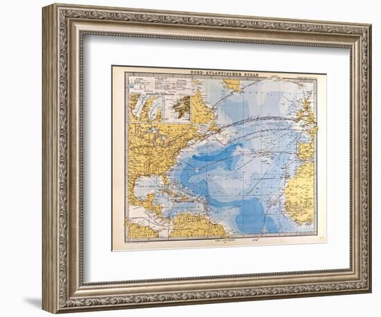 Map of the North Atlantic, 1872-null-Framed Giclee Print