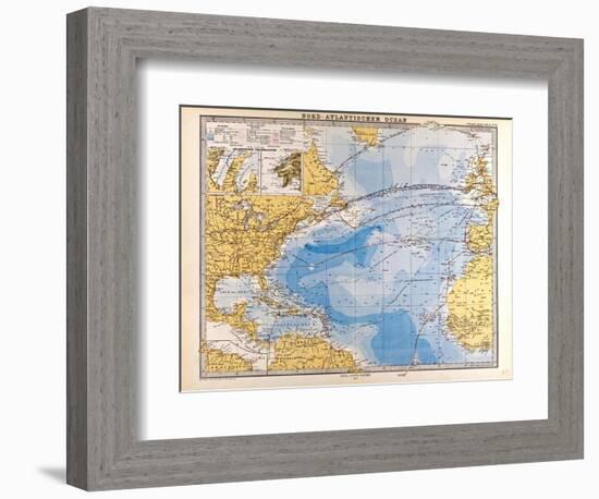 Map of the North Atlantic, 1872-null-Framed Giclee Print