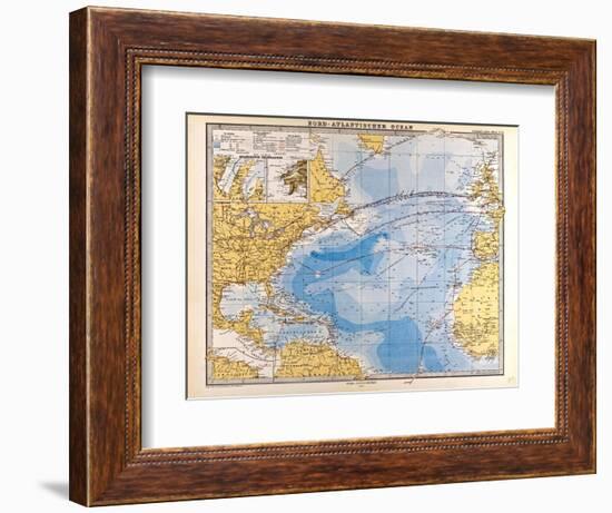 Map of the North Atlantic, 1872-null-Framed Giclee Print