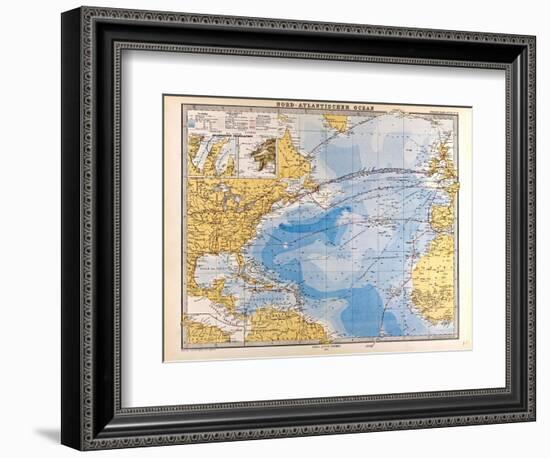 Map of the North Atlantic, 1872-null-Framed Giclee Print