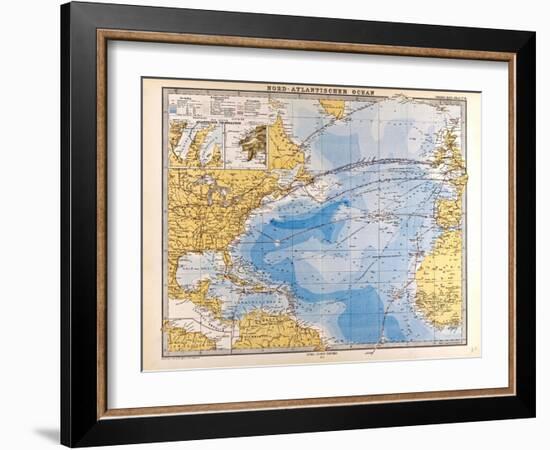 Map of the North Atlantic, 1872-null-Framed Giclee Print