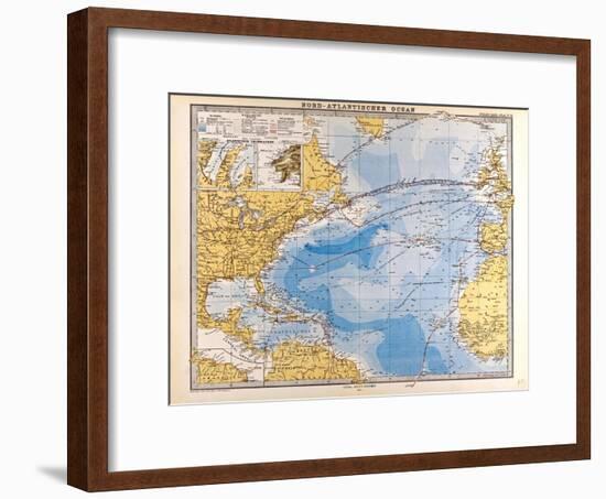 Map of the North Atlantic, 1872-null-Framed Giclee Print