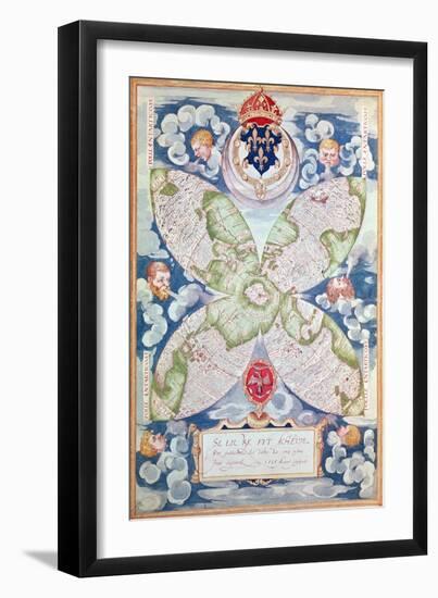 Map of the North Pole, from Cosmographie Universelle, 1555-Guillaume Le Testu-Framed Giclee Print