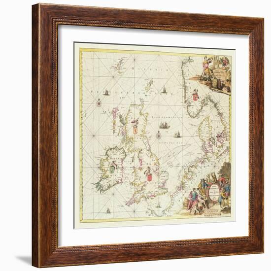 Map of the North Sea, c.1675-Frederick de Wit-Framed Giclee Print