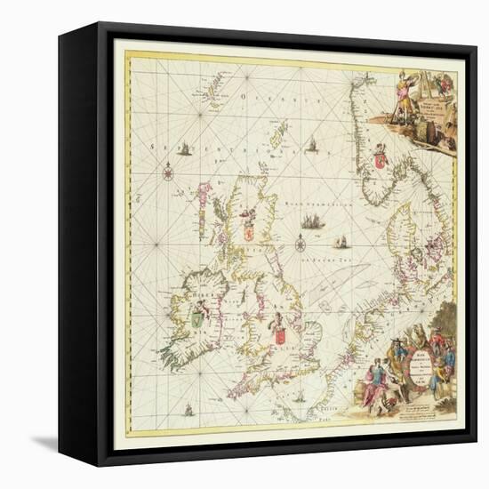 Map of the North Sea, c.1675-Frederick de Wit-Framed Premier Image Canvas