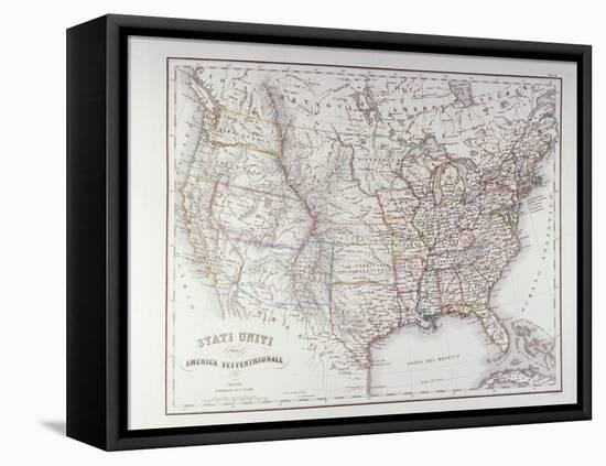 Map of the Northen United States-Fototeca Gilardi-Framed Premier Image Canvas