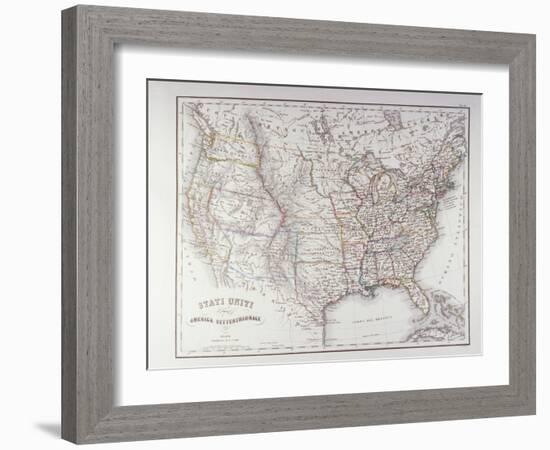 Map of the Northen United States-Fototeca Gilardi-Framed Photographic Print
