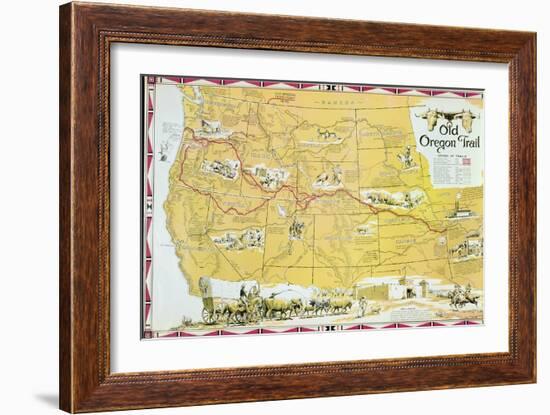 Map of the Old Oregon Trail-American School-Framed Giclee Print