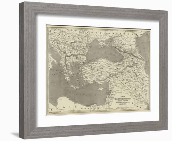 Map of the Ottoman Empire, Kingdom of Greece, and the Russian Provinces on the Black Sea-John Dower-Framed Giclee Print