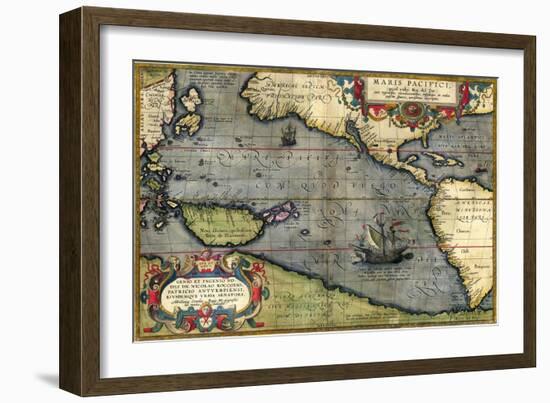 Map of the Pacific Ocean-Abraham Ortelius-Framed Giclee Print