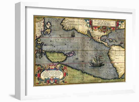 Map of the Pacific Ocean-Abraham Ortelius-Framed Giclee Print