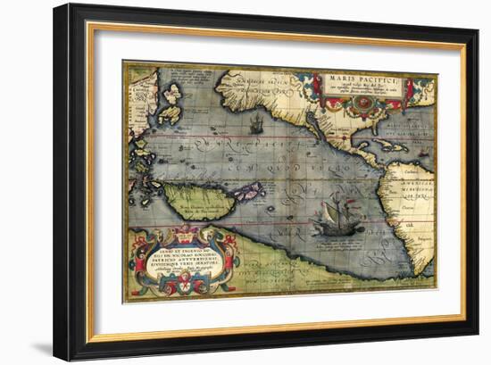 Map of the Pacific Ocean-Abraham Ortelius-Framed Giclee Print