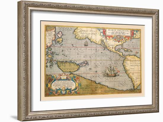 Map of the Pacific Ocean-Abraham Ortelius-Framed Art Print