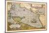 Map of the Pacific Ocean-Abraham Ortelius-Mounted Art Print