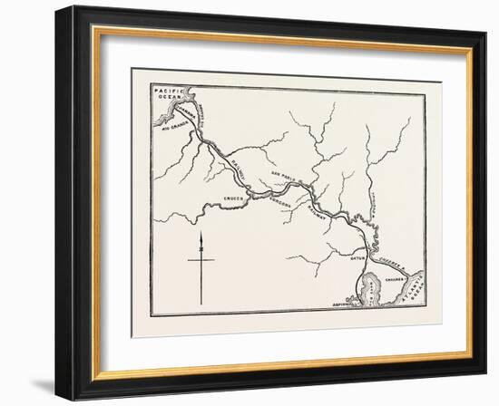 Map of the Panama Railroad, Panama, 1870s-null-Framed Giclee Print