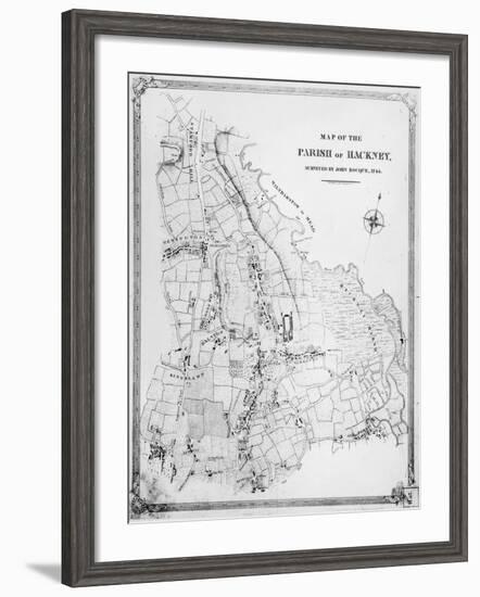 Map of the Parish of Hackney, Surveyed by John Rocque-null-Framed Giclee Print