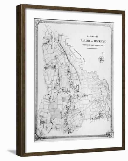 Map of the Parish of Hackney, Surveyed by John Rocque-null-Framed Giclee Print